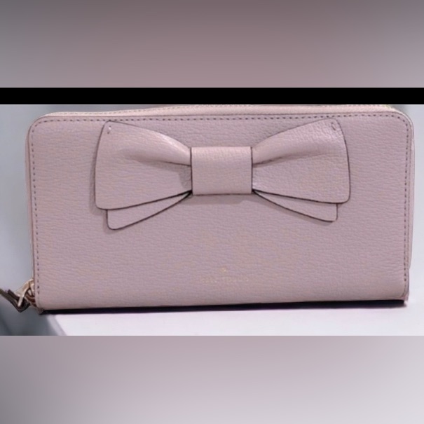 Nwot Kate Spade Pebble Leather Lilac Bow Wallet